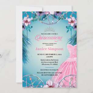 Invitación Fiesta de Quinceañera Española Capchador de Sueño