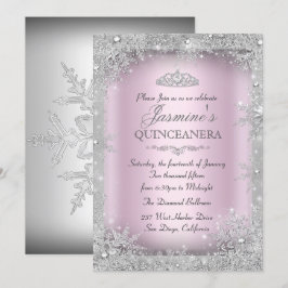 Invitación Fiesta de Quinceañera Rosa en País de las Maravill