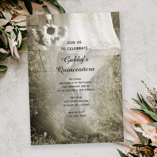 Invitación Fiesta de Quinceañera y Sunflowers Country