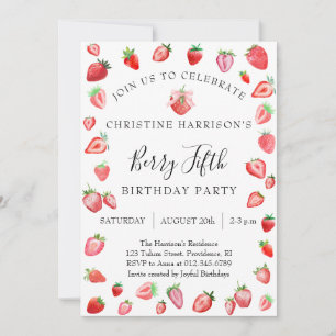 Invitación Fiesta de quinto cumpleaños de Berry 5º cumpleaños