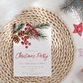 Invitación Fiesta de Rama de Pino Moderno y Navidades de Berr