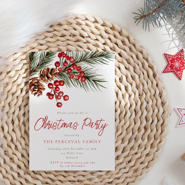 Invitación Fiesta de Rama de Pino Moderno y Navidades de Berr (Subido por el creador)
