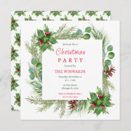 Invitación Fiesta de Ramas de Pino y Navidades de Berries