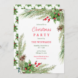 Invitación Fiesta de Ramas de Pino y Navidades de Berries