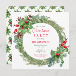 Invitación Fiesta de Ramas de Pino y Navidades de Berries