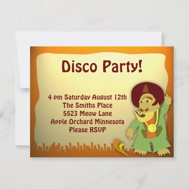 Invitación Fiesta de ranura de disco monster (Anverso)