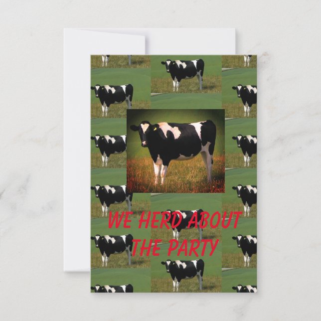 Invitación Fiesta de rebaño de vaca (Anverso)
