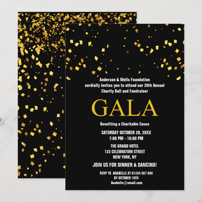 Invitación Fiesta de recaudación de fondos de Black Charity B (Anverso / Reverso)