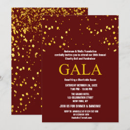 Invitación Fiesta de recaudación de fondos de Burgundy Charit