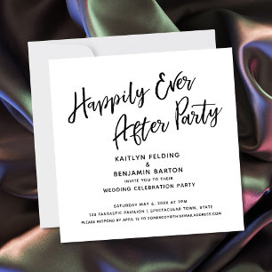 Invitación Fiesta de Recepción con Guión Casual Después de Fe