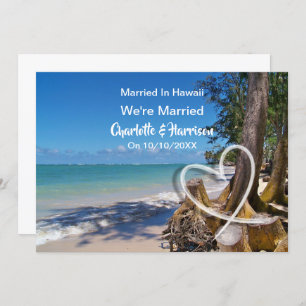 Invitación Fiesta De Recepción De Boda Casada En Hawái