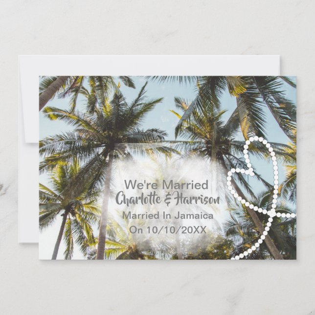 Invitación Fiesta De Recepción De Boda Casada En Jamaica (Anverso)