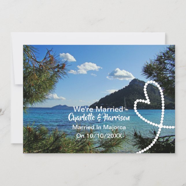 Invitación Fiesta De Recepción De Boda Casada En Mallorca (Anverso)