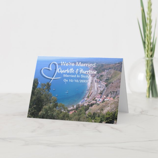 Invitación Fiesta De Recepción De Boda Casada En Sicilia (Anverso)