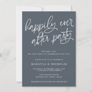 Invitación Fiesta de recepción de boda de Navy Felices para S