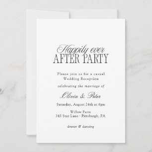 Invitación Fiesta de Recepción de Boda Felices para Siempre
