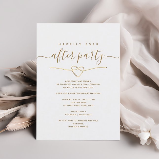Invitación Fiesta de recepción de boda Felices para siempre (Subido por el creador)