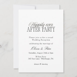 Invitación Fiesta de Recepción de Boda Felices para Siempre