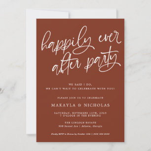 Invitación Fiesta de recepción de boda Felices para siempre