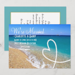 Invitación Fiesta de recepción después de la boda en la playa