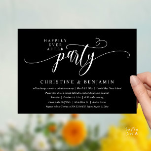 Invitación Fiesta de Recepción Moderna Boho Feliz para Siempr