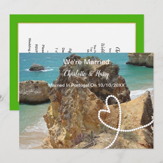 Invitación Fiesta De Recepción Post Boda Casada En Portugal (Anverso / Reverso)