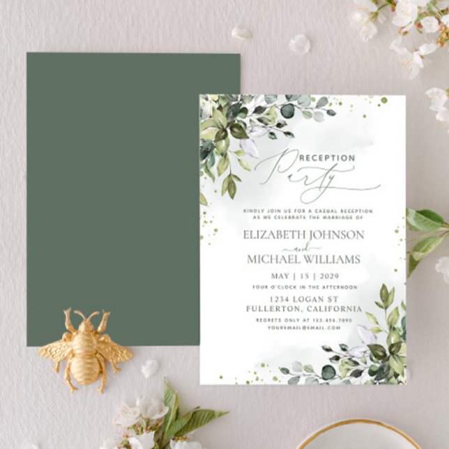 Invitación Fiesta de recepción verde Eucalyptus (Subido por el creador)
