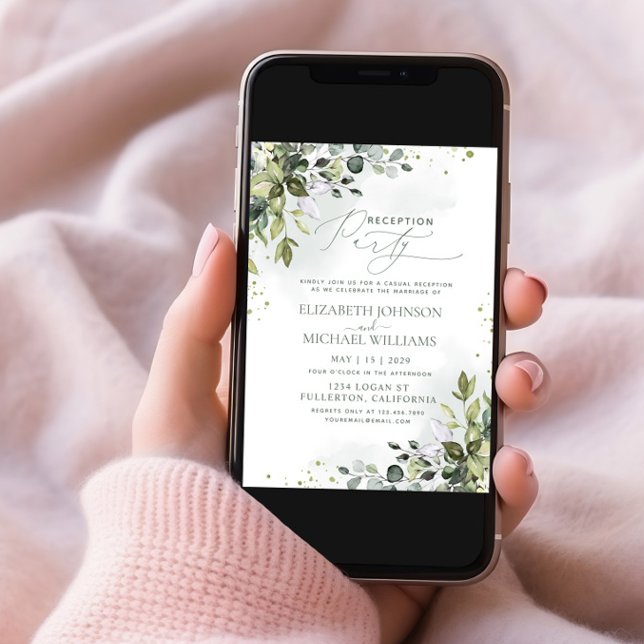 Invitación Fiesta de recepción verde Eucalyptus (Subido por el creador)