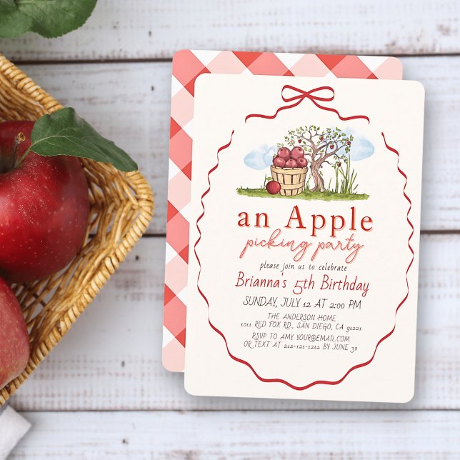 Invitación Fiesta de Recogida de Manzanas Cumpleaños Chica La (Subido por el creador)