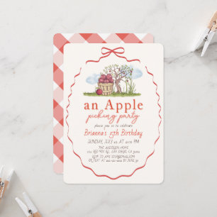 Invitación Fiesta de Recogida de Manzanas Cumpleaños Chica La