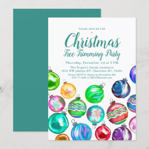 Invitación Fiesta de recorte de árbol de Navidad