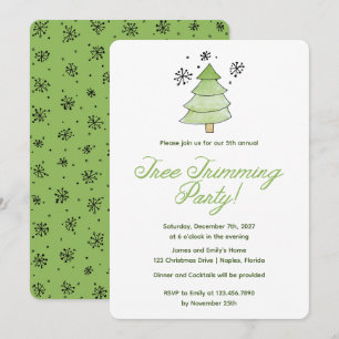 Invitación Fiesta de recorte de árbol de Navidad caprichoso