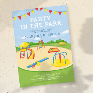 Invitación Fiesta de recreo en el cumpleaños de Park Kids