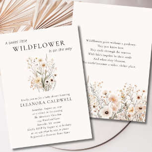 Invitación Fiesta de regalo de bebé Poema Inspirador de Flore