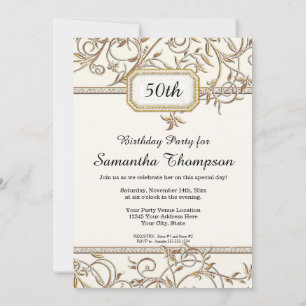 Invitación Fiesta de regencia de Hollywood antigua número 50