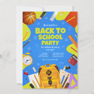 Invitación Fiesta de Regreso a la Escuela Bolso