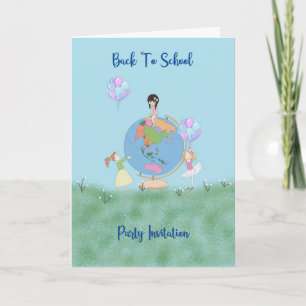 Invitación Fiesta de regreso a la escuela invita a los niños 