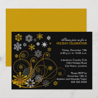 Invitación Fiesta de remolinos y copos de nieve elegantes
