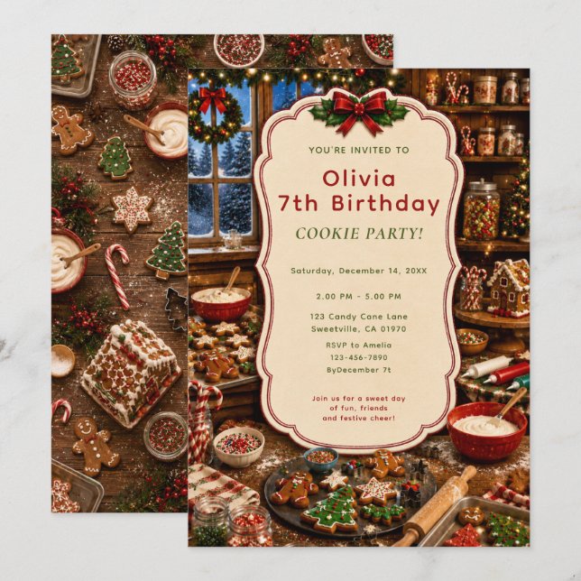 Invitación Fiesta de Repostería Navideña (Anverso / Reverso)