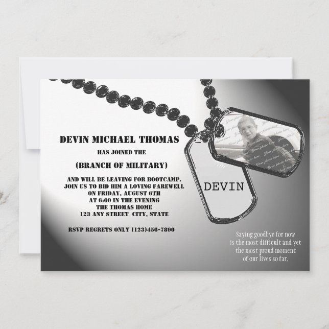 Invitación Fiesta de retirada militar (Anverso)