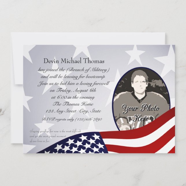 Invitación Fiesta de retirada militar (Anverso)