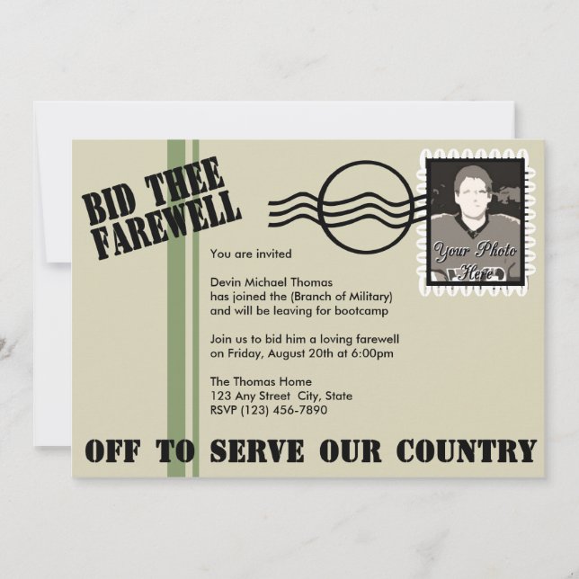 Invitación Fiesta de retirada militar (Anverso)