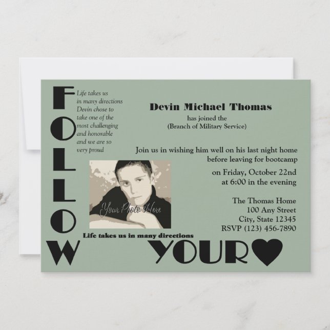 Invitación Fiesta de retirada militar (Anverso)