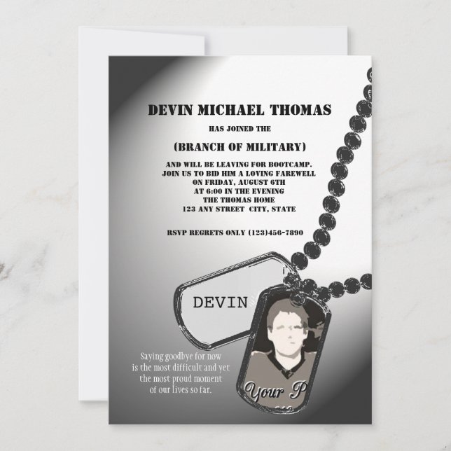 Invitación Fiesta de retirada militar (Anverso)