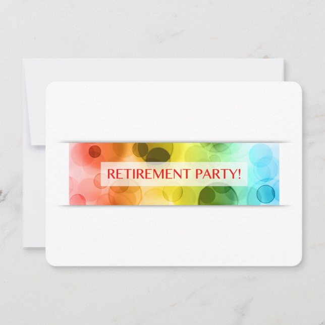 Invitación fiesta de retiro (bokeh de arco iris) (Anverso)