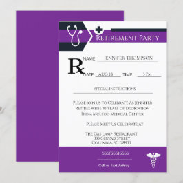 Invitación Fiesta de retiro de almohadillas de prescripción m