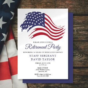 Invitación Fiesta de Retiro de Bandera Americana Patriótica