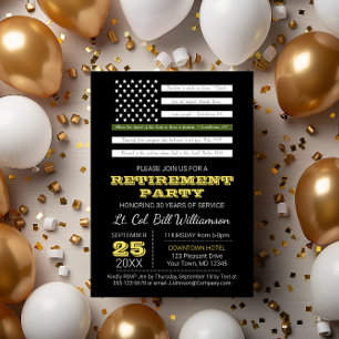 Invitación Fiesta de retiro de bandera de escritura militar