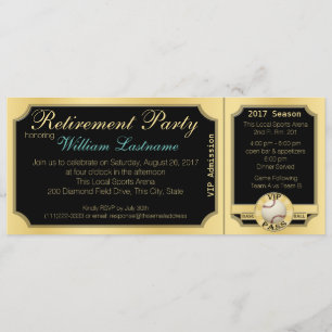 Invitación Fiesta de Retiro de Billetes de Béisbol