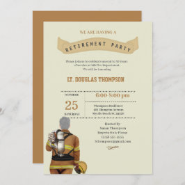 Invitación Fiesta de retiro de bomberos de Beige